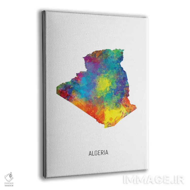 تابلو دکوراتیو نقشه الجزایر اثر مایکل تامپست - نمای پرسپکتیو محصول