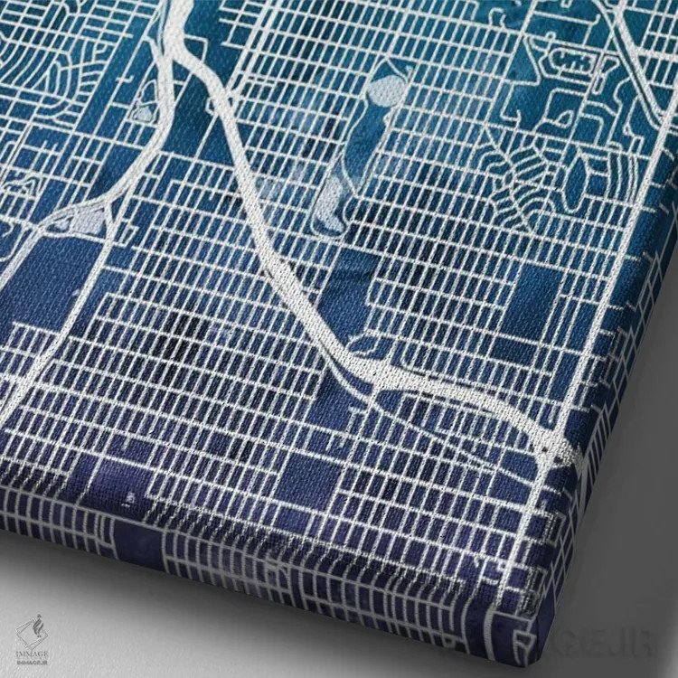 تابلو انتزاعی Colorado, USA,نقشه گرباورهای دنور، کلرادو، ایالات متحده آمری… اثر مایکل تامپست - نمای نزدیک بافت بوم