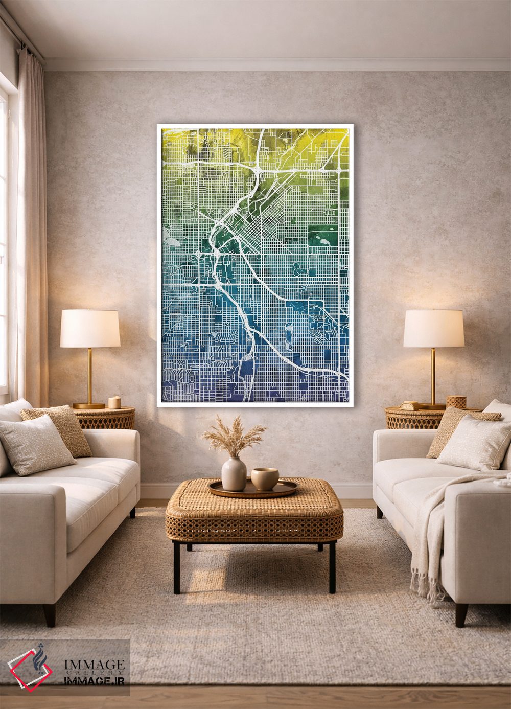 تابلو انتزاعی Colorado, USA,نقشه گرباورهای دنور، کلرادو، ایالات متحده آمری… اثر مایکل تامپست - D1W