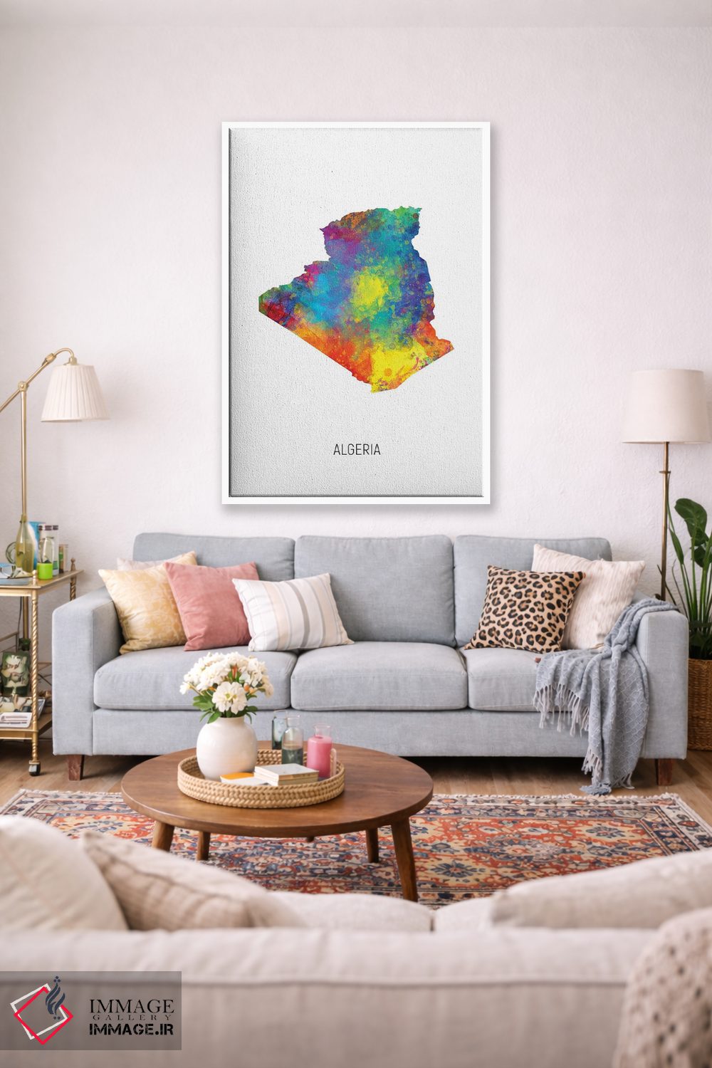 تابلو دکوراتیو نقشه الجزایر اثر مایکل تامپست - D1W