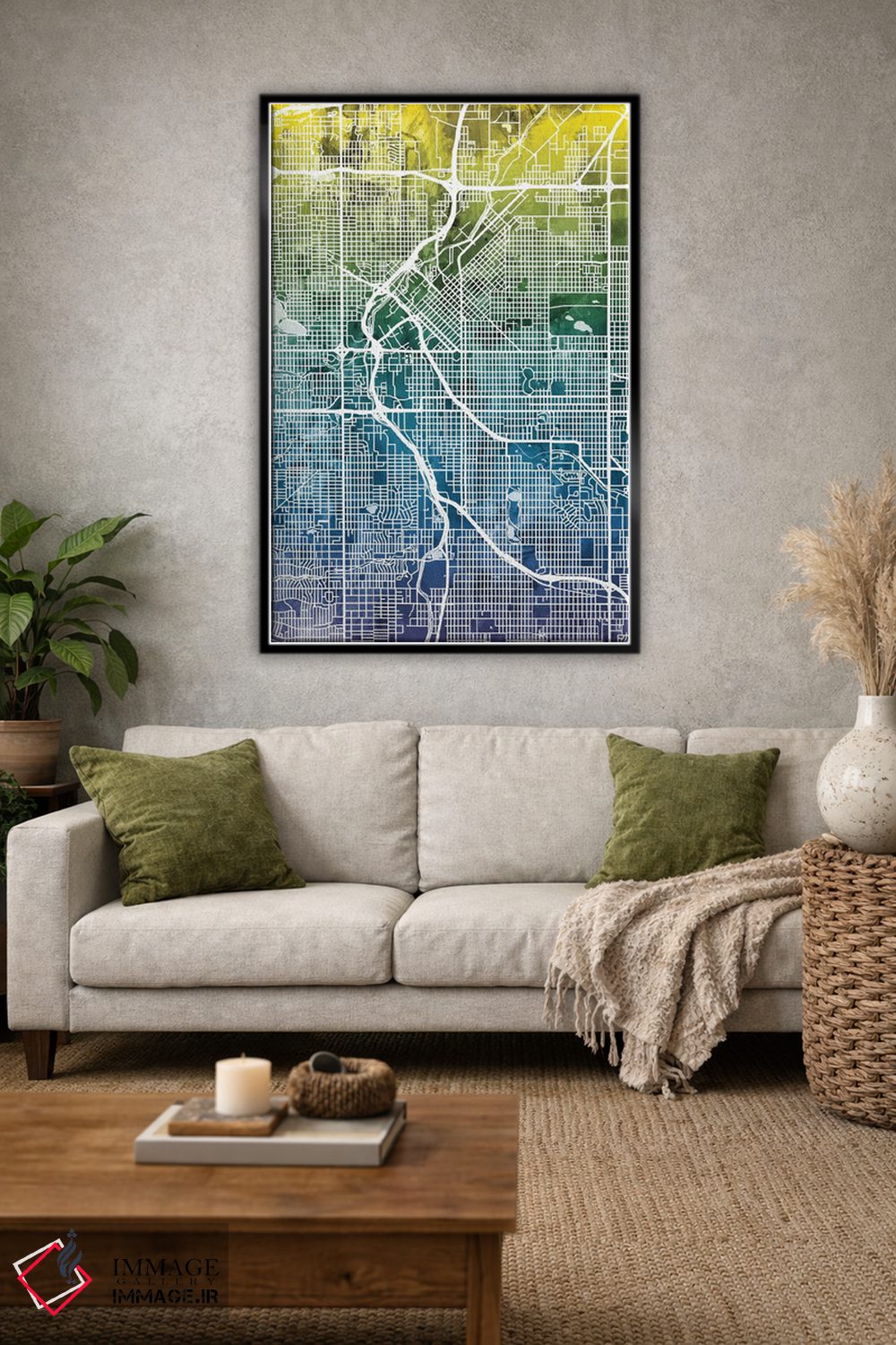 تابلو انتزاعی Colorado, USA,نقشه گرباورهای دنور، کلرادو، ایالات متحده آمری… اثر مایکل تامپست - D3B