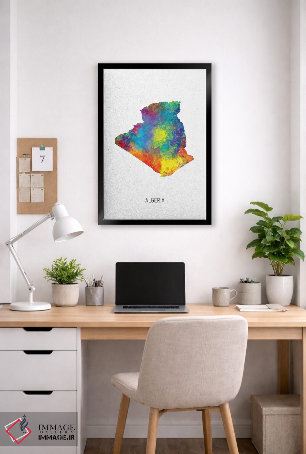 تابلو دکوراتیو نقشه الجزایر اثر مایکل تامپست - D5B