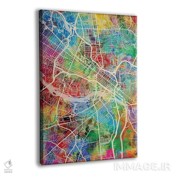 تابلو دکوراتیو نقشه ریچموند ویرجینیا اثر مایکل تامپست - نمای پرسپکتیو محصول