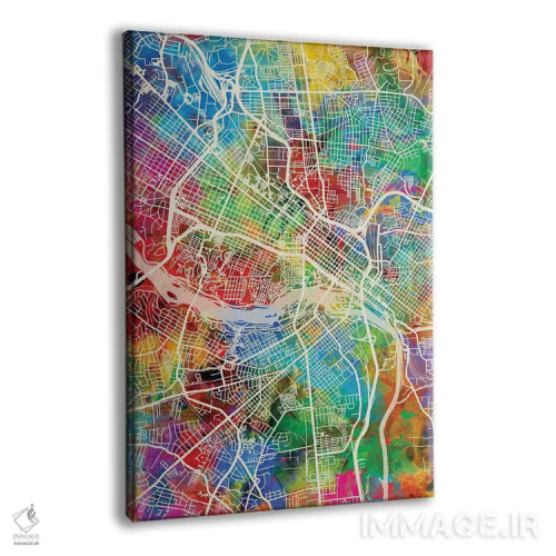 تابلو دکوراتیو نقشه ریچموند ویرجینیا اثر مایکل تامپست - نمای پرسپکتیو محصول