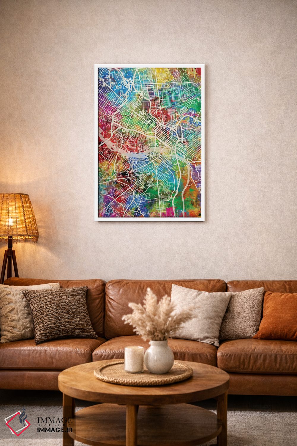 تابلو دکوراتیو نقشه ریچموند ویرجینیا اثر مایکل تامپست - D2W