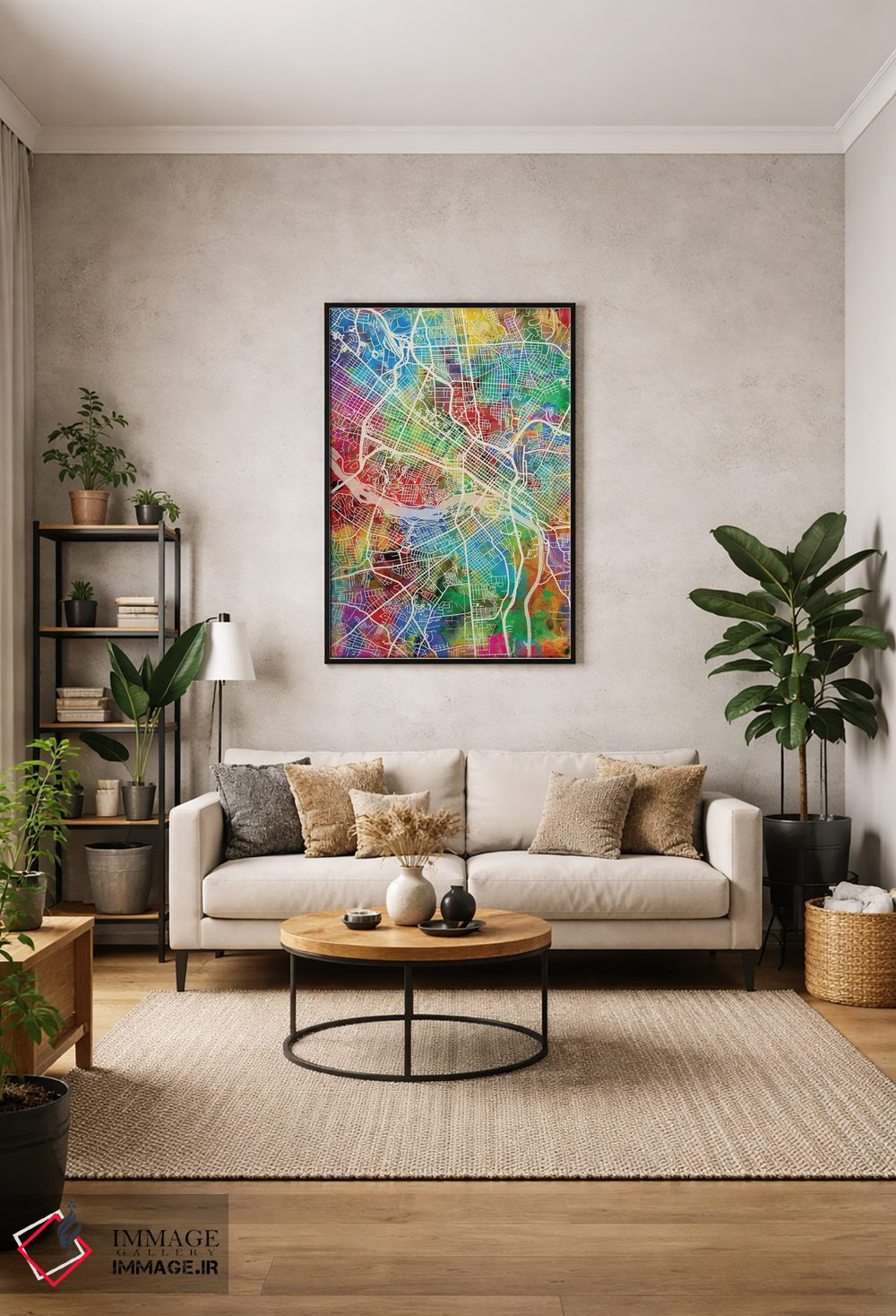 تابلو دکوراتیو نقشه ریچموند ویرجینیا اثر مایکل تامپست - D1B