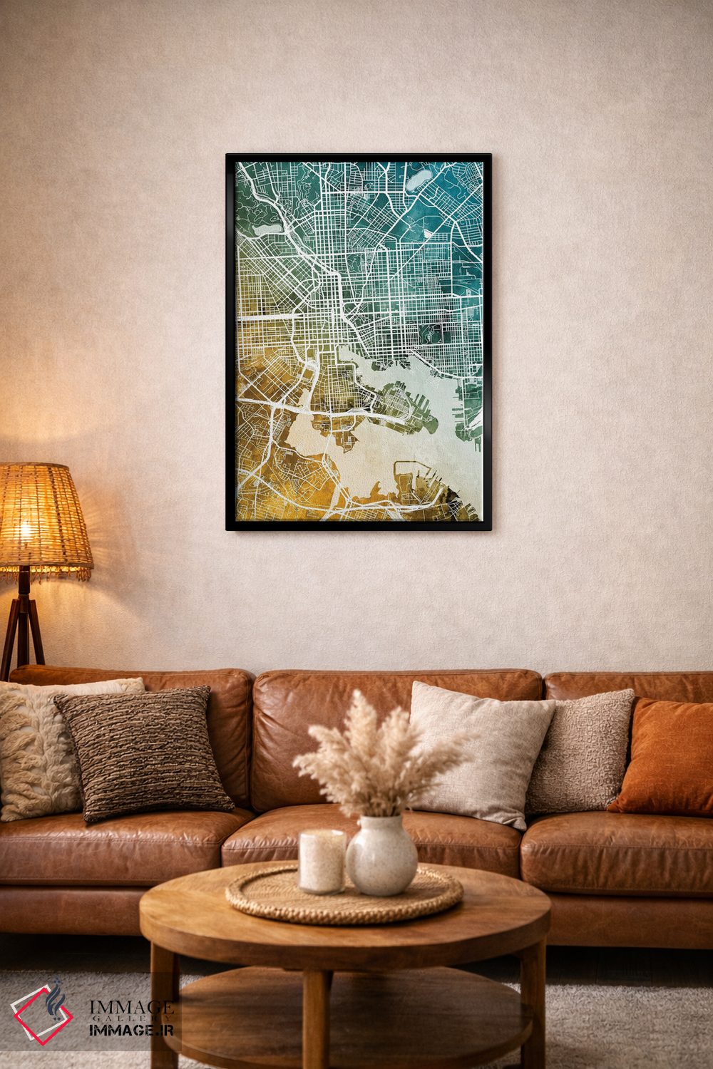 تابلو دکوراتیو نقشه بالتیمور مریلند اثر مایکل تامپست - D6B