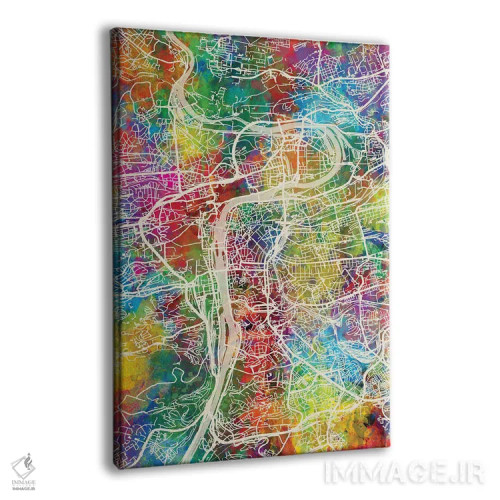 تابلو دکوراتیو نقشه پراگ اثر مایکل تامپست - نمای پرسپکتیو محصول