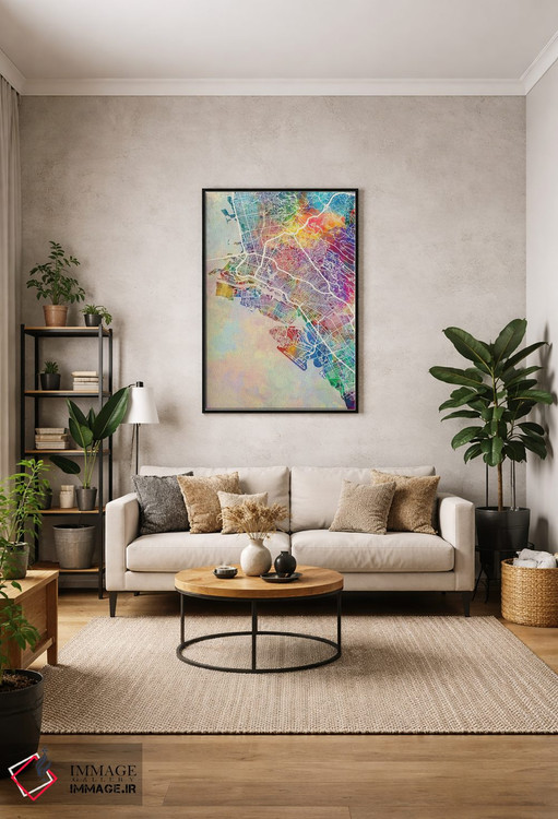 تابلو دکوراتیو نقشه اوکلند کالیفرنیا اثر مایکل تامپست - D2B
