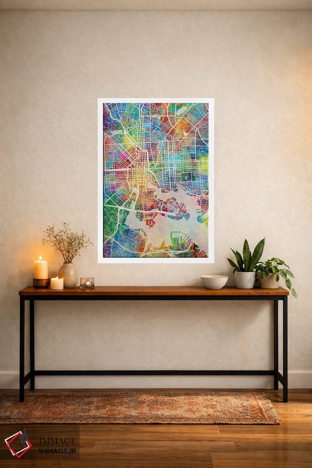 تابلو دکوراتیو نقشه بالتیمور مریلند اثر مایکل تامپست - D4W