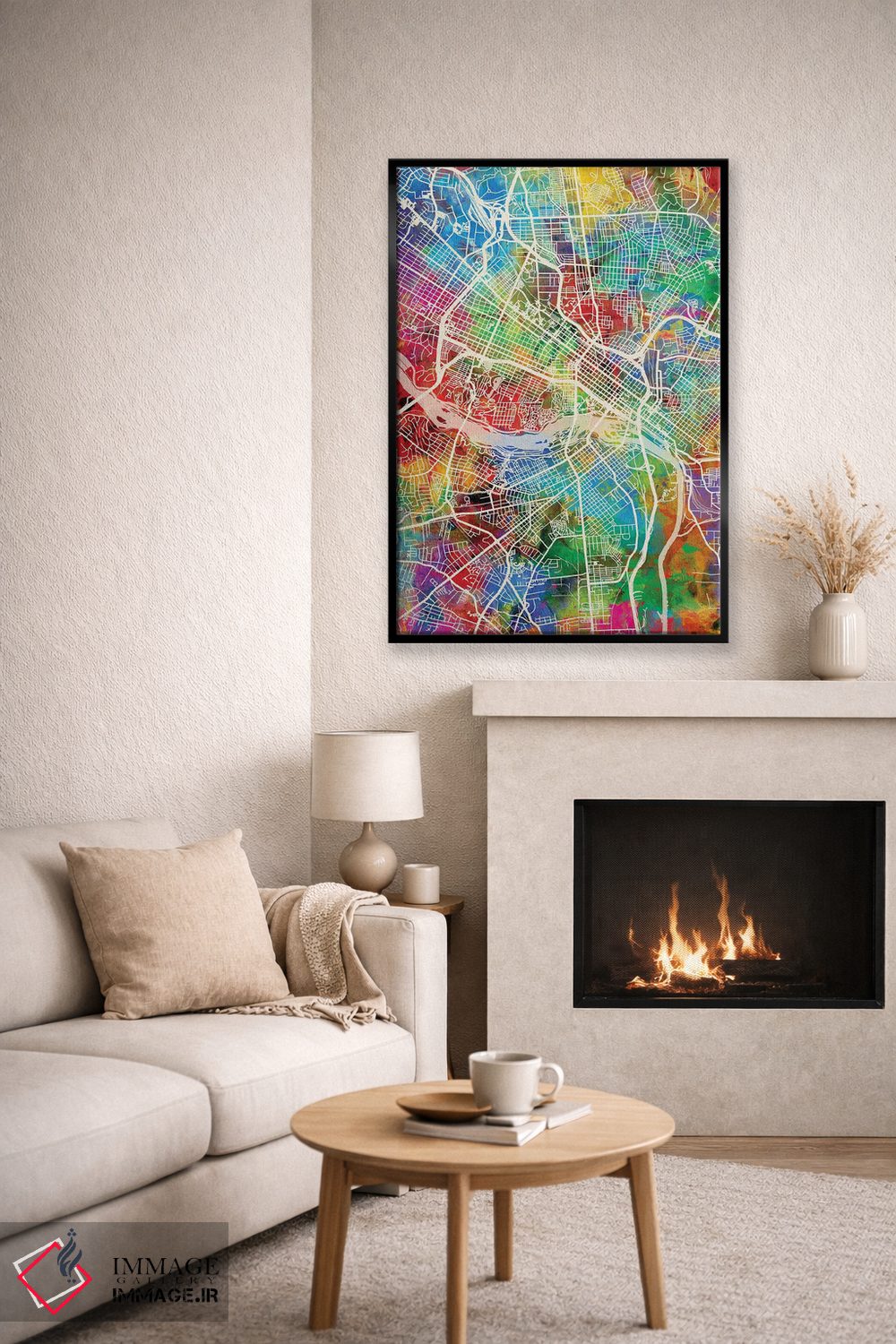 تابلو دکوراتیو نقشه ریچموند ویرجینیا اثر مایکل تامپست - D6B
