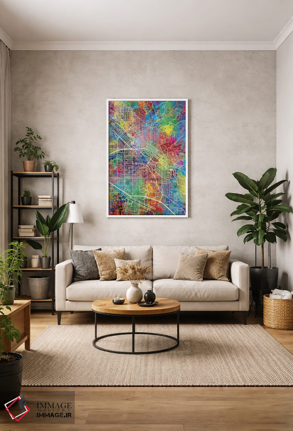 تابلو دکوراتیو نقشه بویزی آیداهو اثر مایکل تامپست - D1W