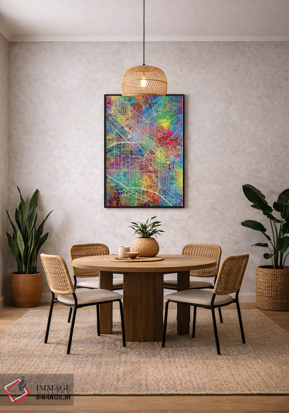 تابلو دکوراتیو نقشه بویزی آیداهو اثر مایکل تامپست - D4B