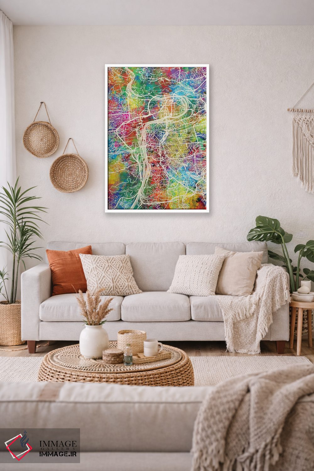 تابلو دکوراتیو نقشه پراگ اثر مایکل تامپست - D1W