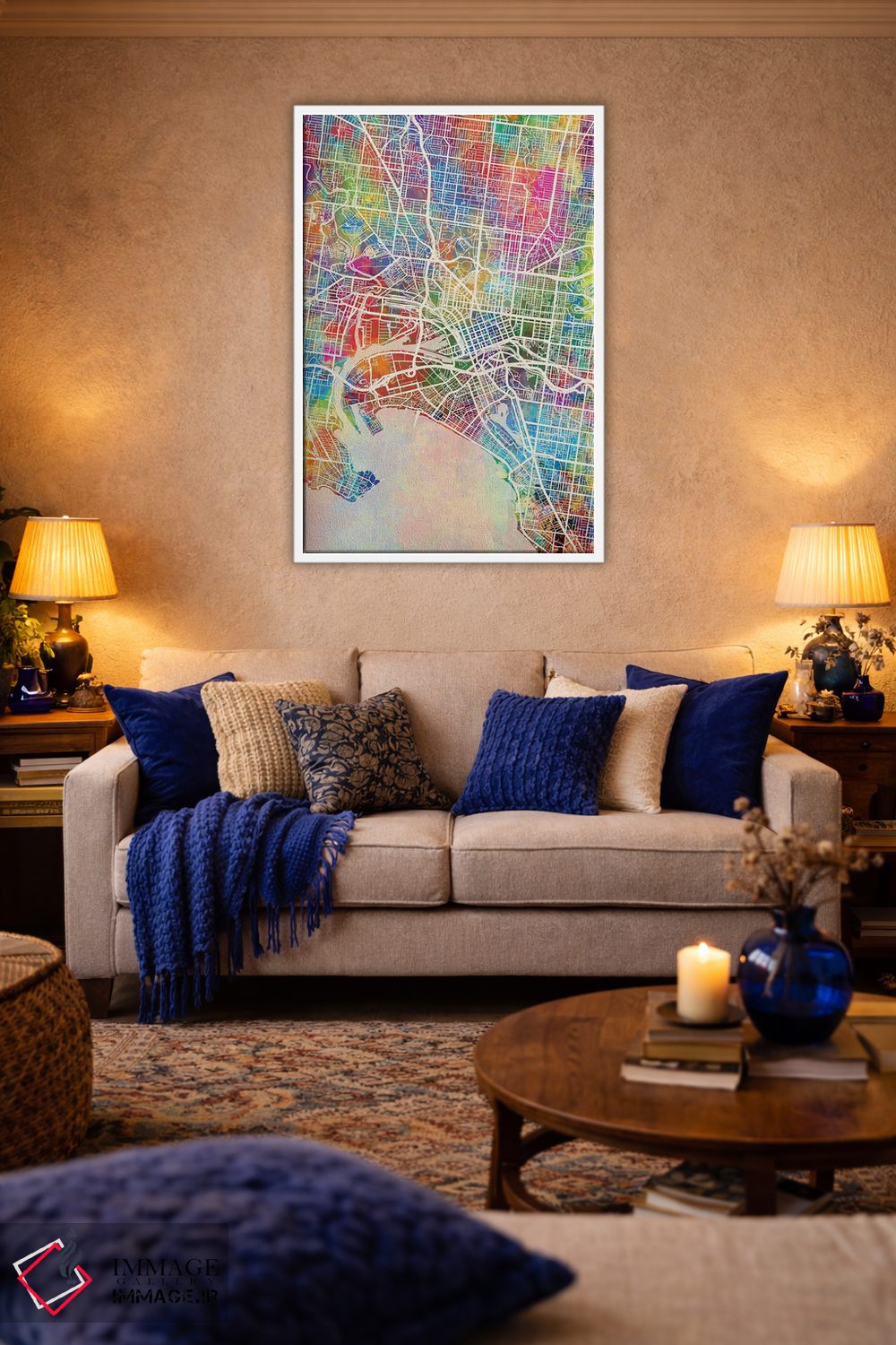 تابلو دکوراتیو نقشه ملبورن اثر مایکل تامپست - D3W