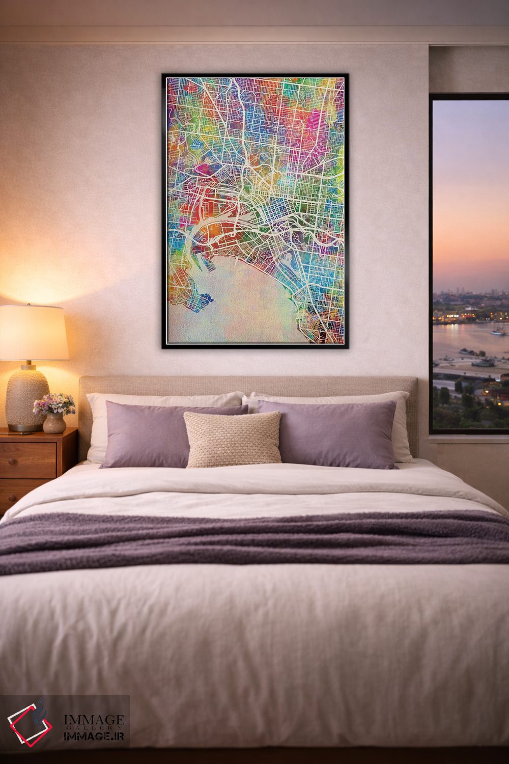 تابلو دکوراتیو نقشه ملبورن اثر مایکل تامپست - D5B