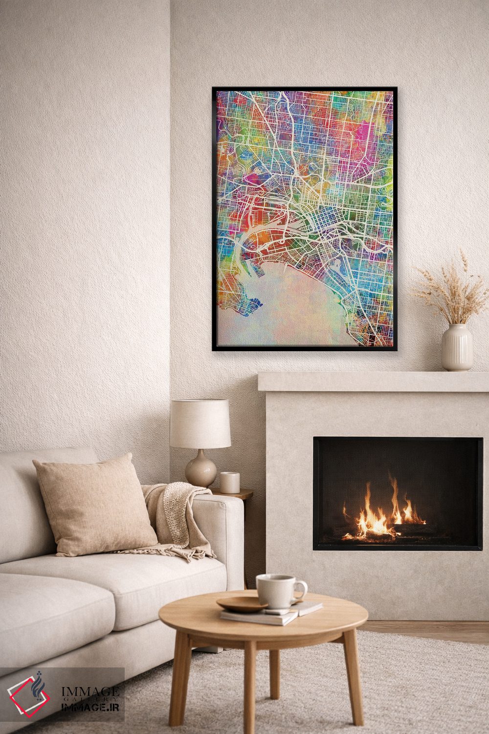 تابلو دکوراتیو نقشه ملبورن اثر مایکل تامپست - D6B