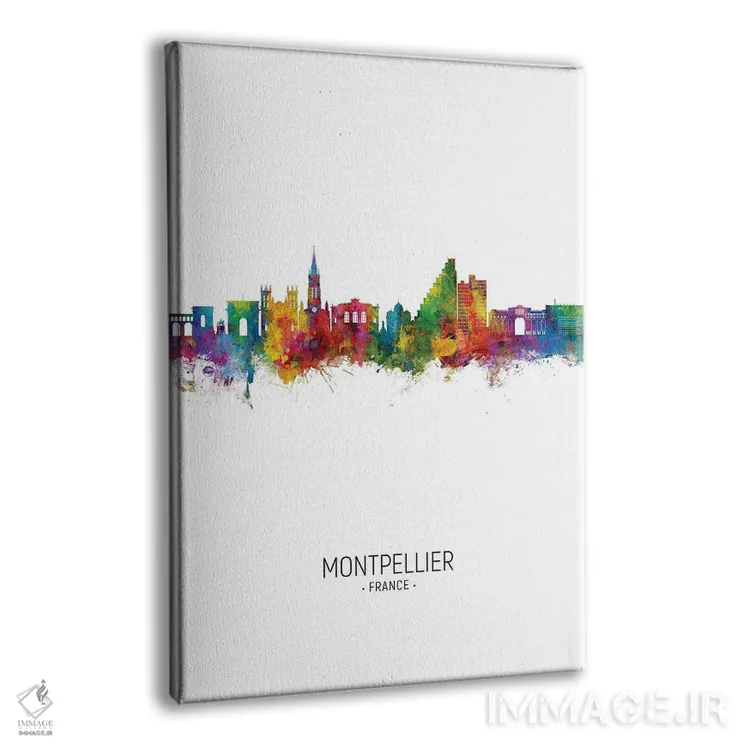 تابلو دکوراتیو نمای عمودی افق مون پلیه فرانسه اثر مایکل تامپست - نمای پرسپکتیو محصول