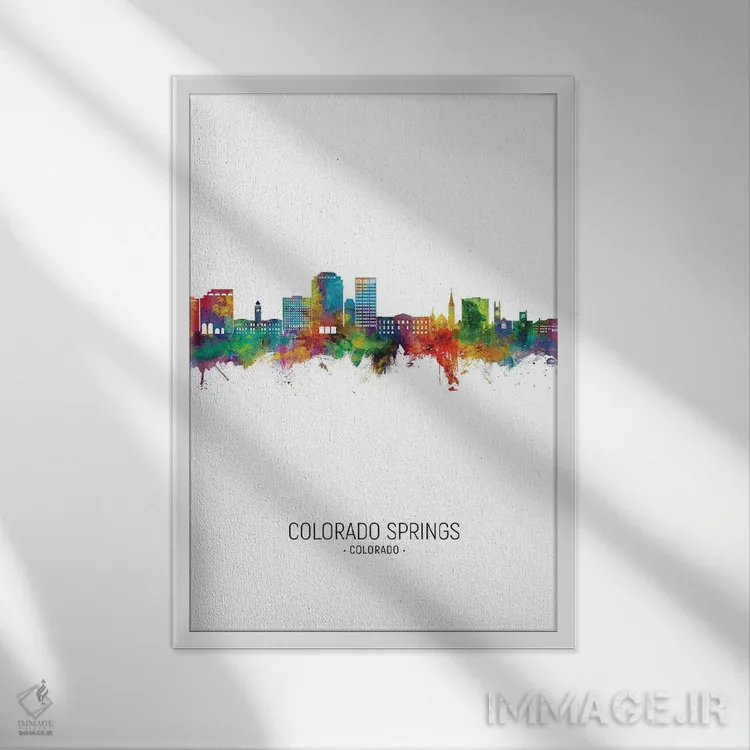 تابلو دکوراتیو نمای عمودی افق کلرادو اسپرینگز اثر مایکل تامپست - نمای قابدار سفید
