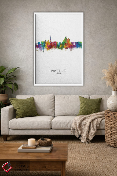 تابلو دکوراتیو نمای عمودی افق مون پلیه فرانسه اثر مایکل تامپست - D1W