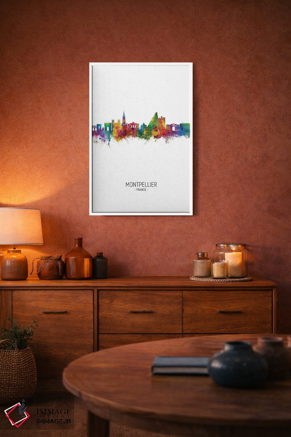 تابلو دکوراتیو نمای عمودی افق مون پلیه فرانسه اثر مایکل تامپست - D3W