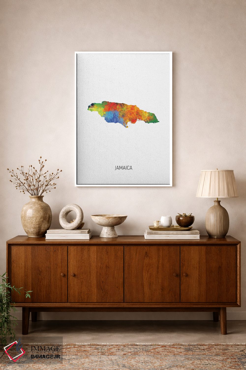 تابلو دکوراتیو نقشه جامائیکا اثر مایکل تامپست - D1W