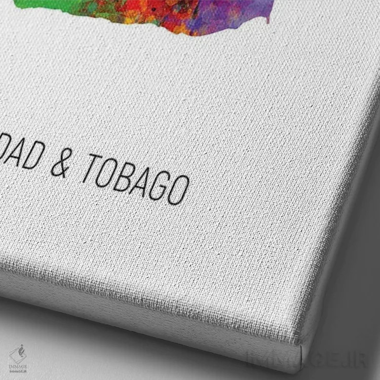 تابلو دکوراتیو نقشه ترینیداد و توباگو اثر مایکل تامپست - نمای نزدیک بافت بوم