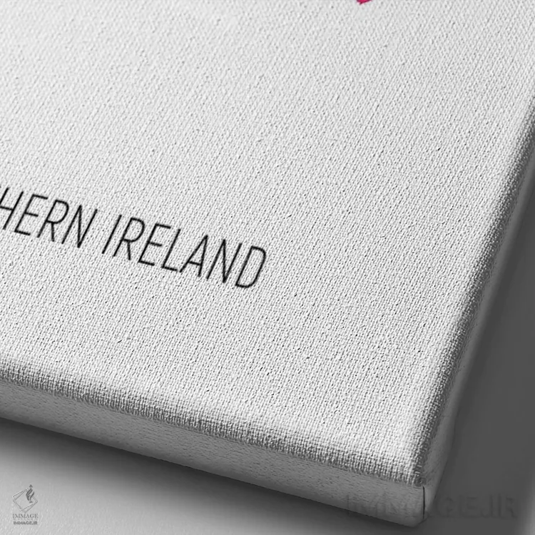 تابلو دکوراتیو نقشه ایرلند شمالی اثر مایکل تامپست - نمای نزدیک بافت بوم