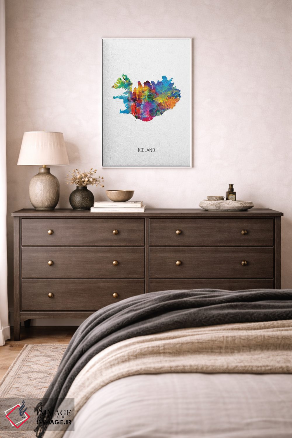 تابلو دکوراتیو نقشه ایسلند اثر مایکل تامپست - D2W