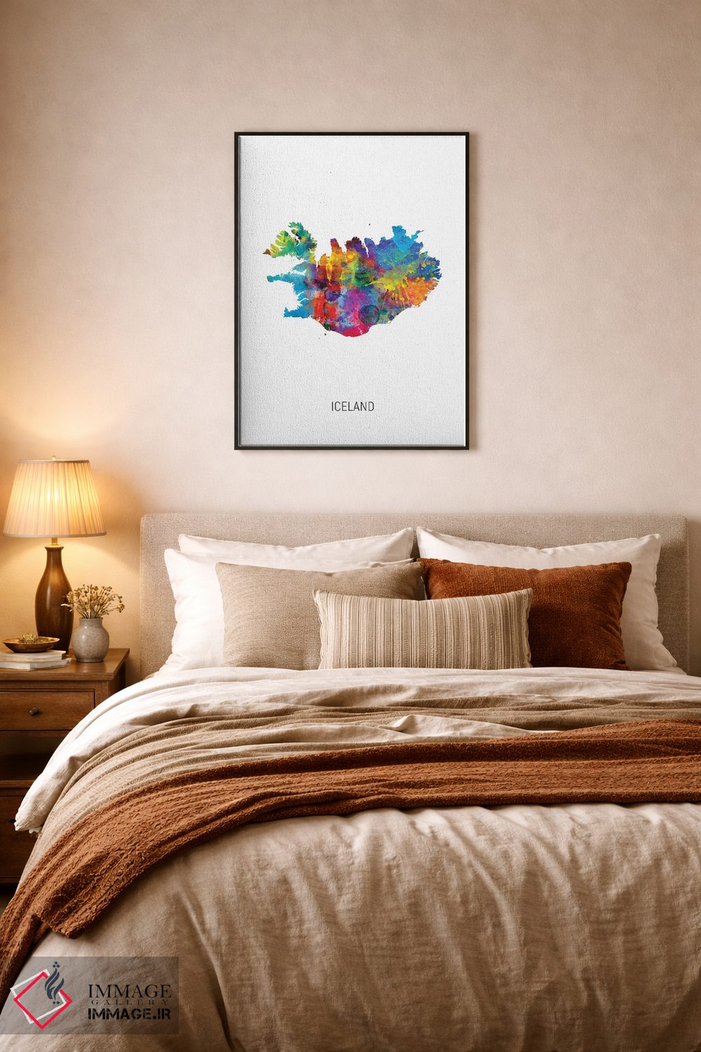 تابلو دکوراتیو نقشه ایسلند اثر مایکل تامپست - D6B