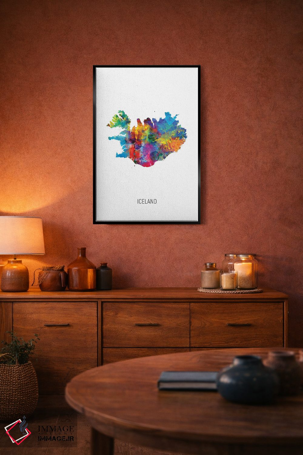 تابلو دکوراتیو نقشه ایسلند اثر مایکل تامپست - D4B