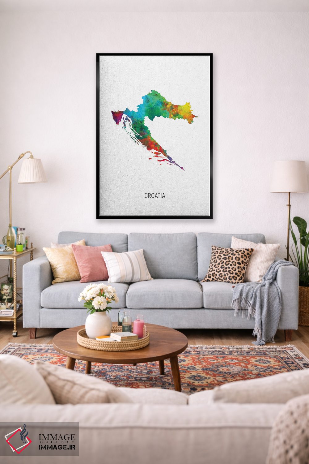 تابلو دکوراتیو نقشه کرواسی اثر مایکل تامپست - D2B