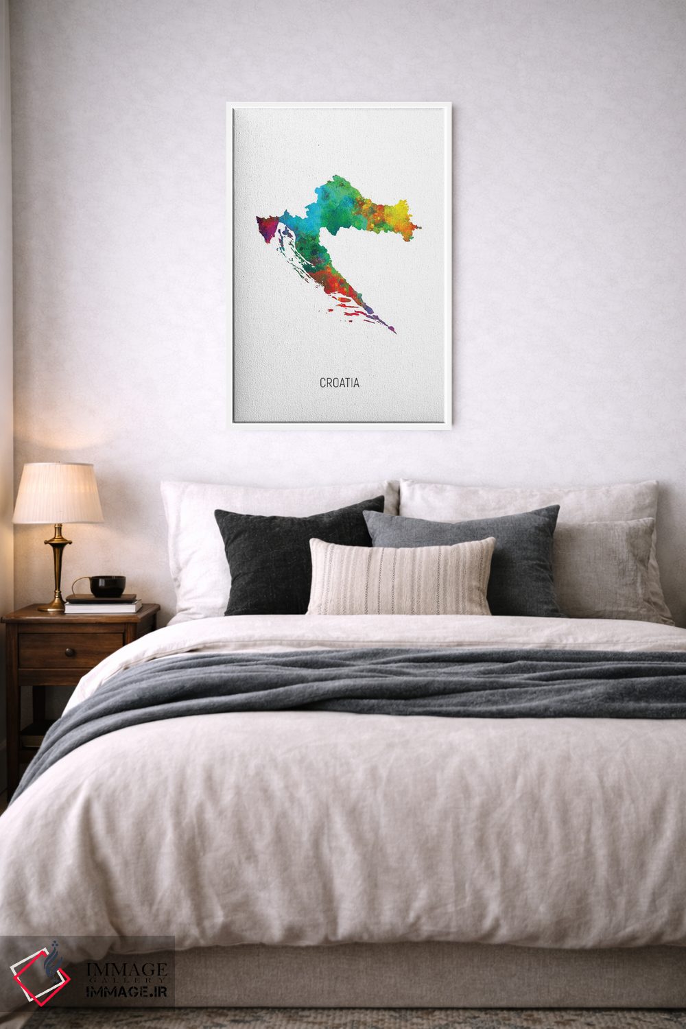 تابلو دکوراتیو نقشه کرواسی اثر مایکل تامپست - D5W