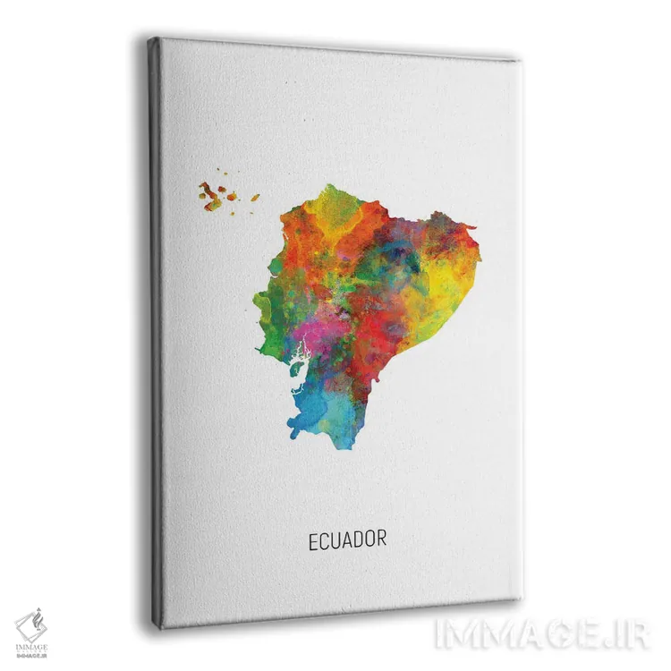 تابلو دکوراتیو نقشه اکوادور اثر مایکل تامپست - نمای پرسپکتیو محصول