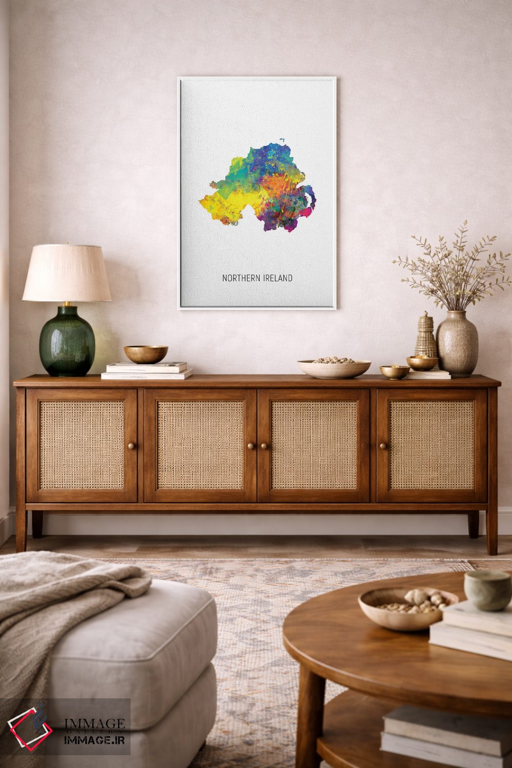تابلو دکوراتیو نقشه ایرلند شمالی اثر مایکل تامپست - D4W