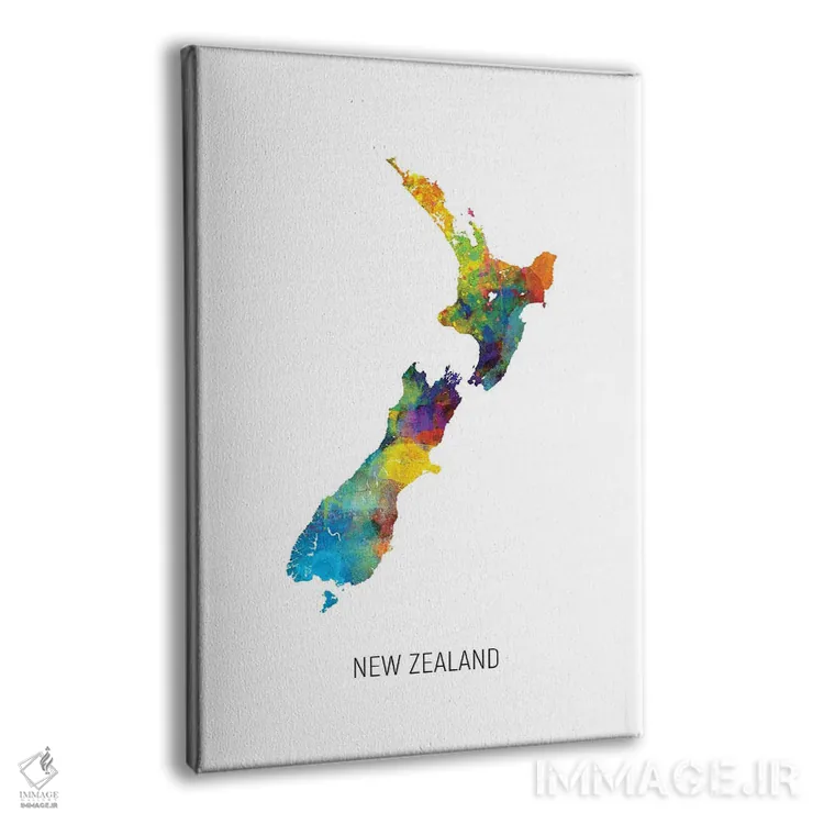 تابلو دکوراتیو نقشه زلاندنو اثر مایکل تامپست - نمای پرسپکتیو محصول