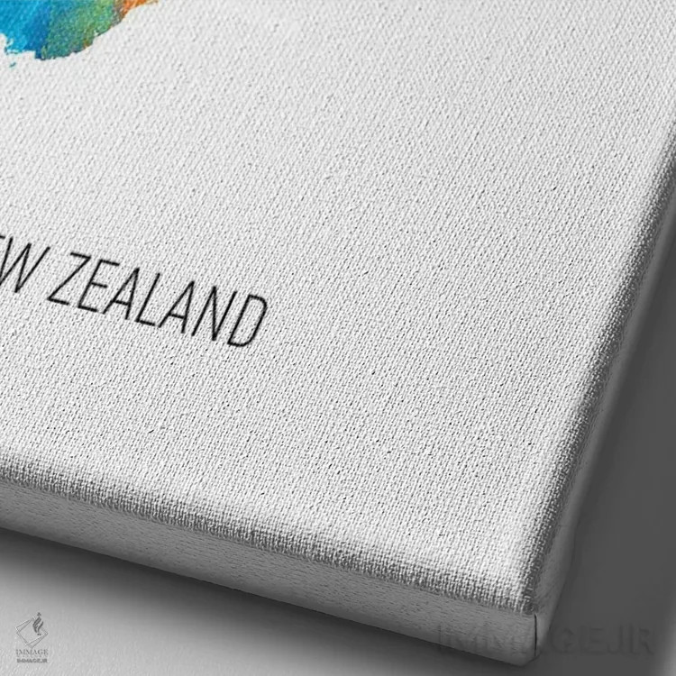 تابلو دکوراتیو نقشه زلاندنو اثر مایکل تامپست - نمای نزدیک بافت بوم