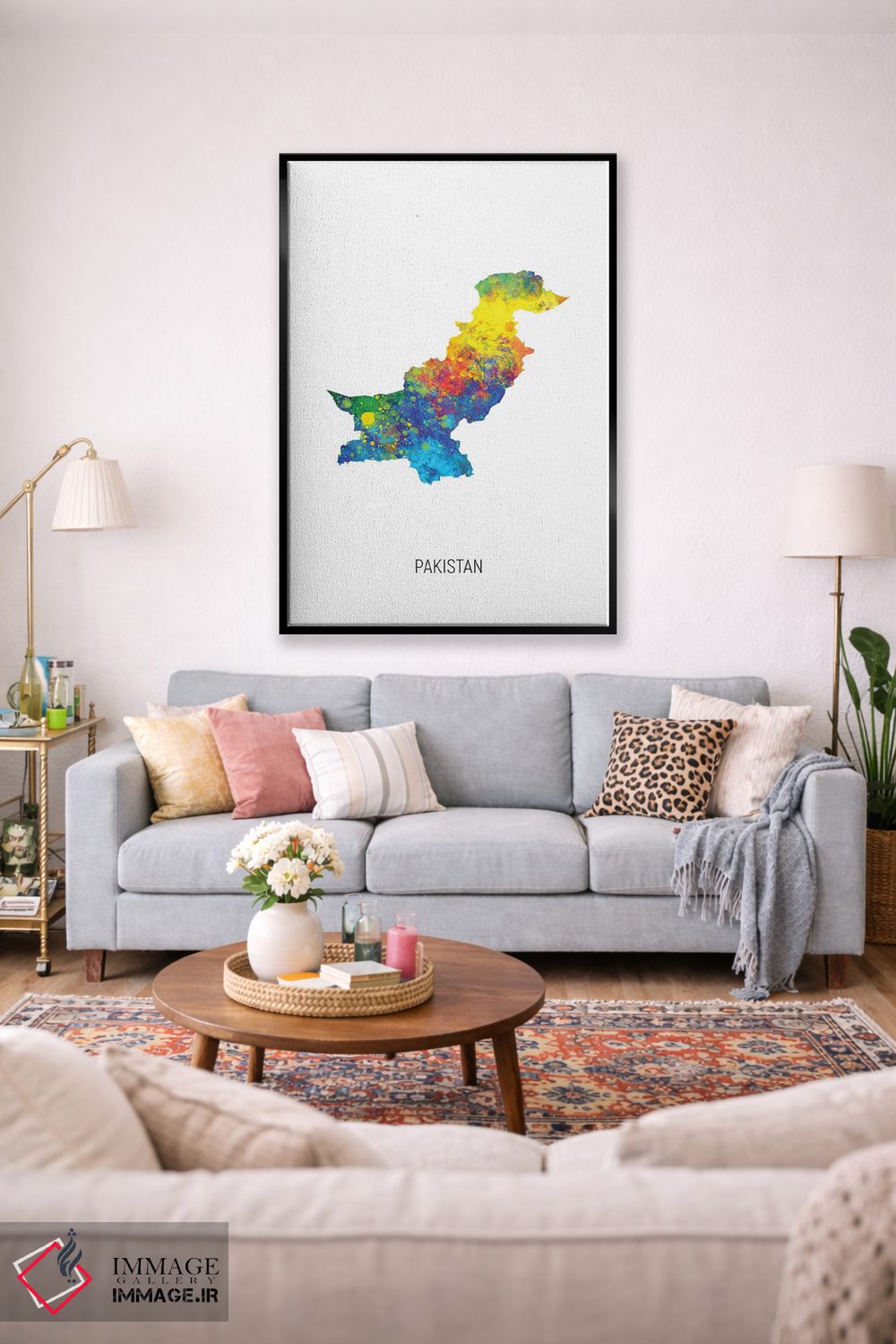 تابلو دکوراتیو نقشه پاکستان اثر مایکل تامپست - D2B