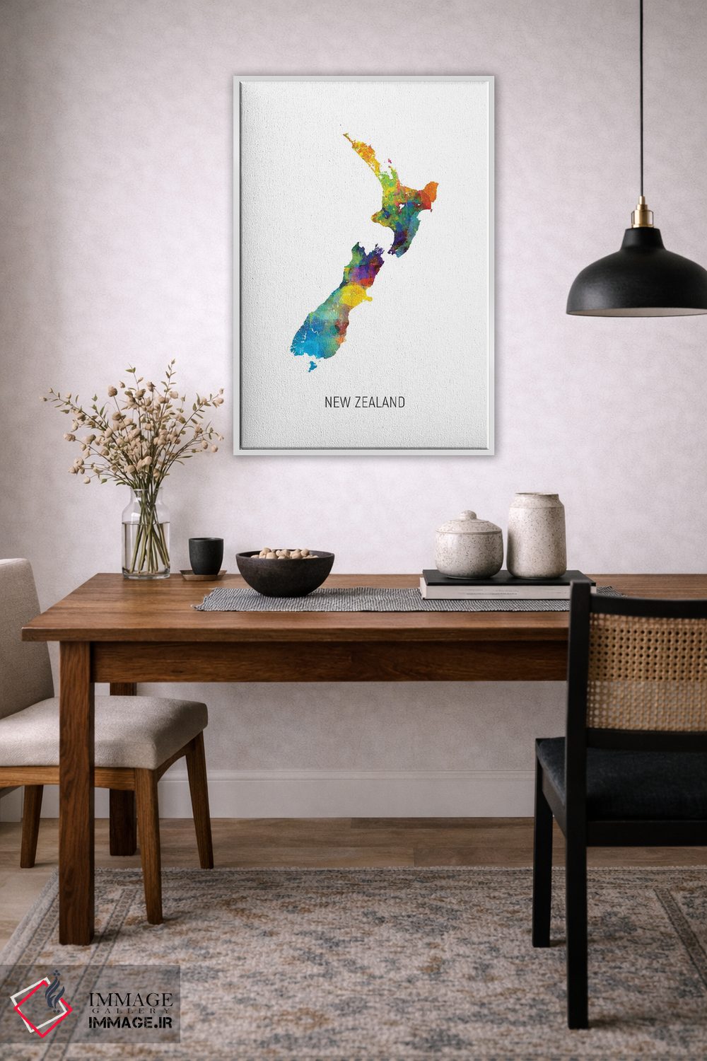 تابلو دکوراتیو نقشه زلاندنو اثر مایکل تامپست - D3W