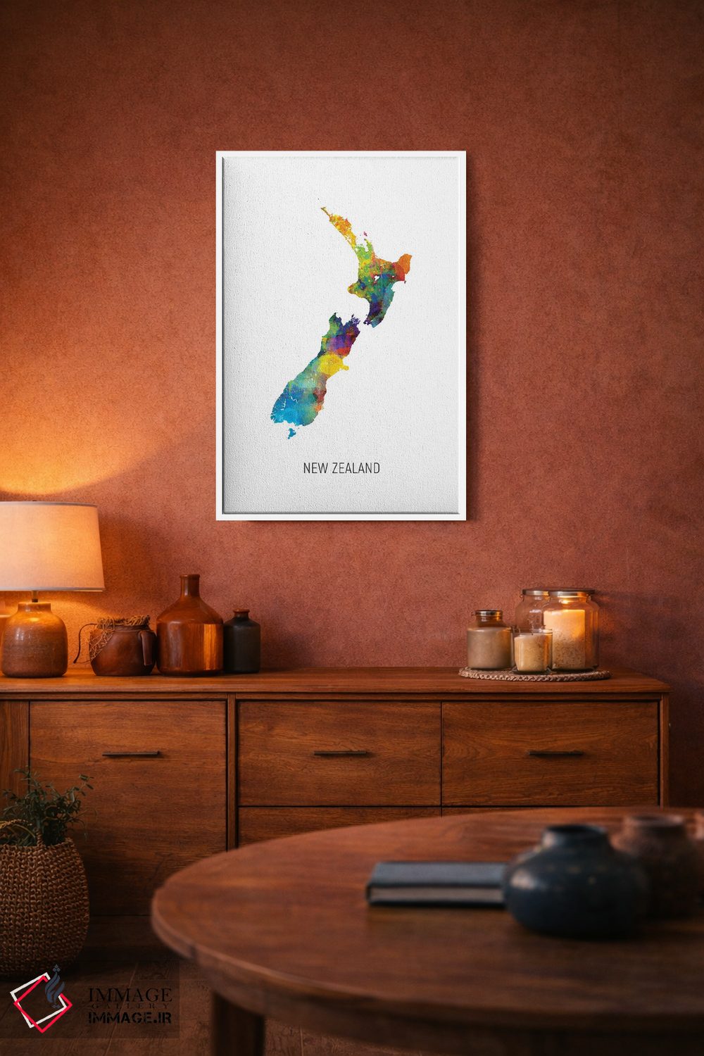 تابلو دکوراتیو نقشه زلاندنو اثر مایکل تامپست - D4W