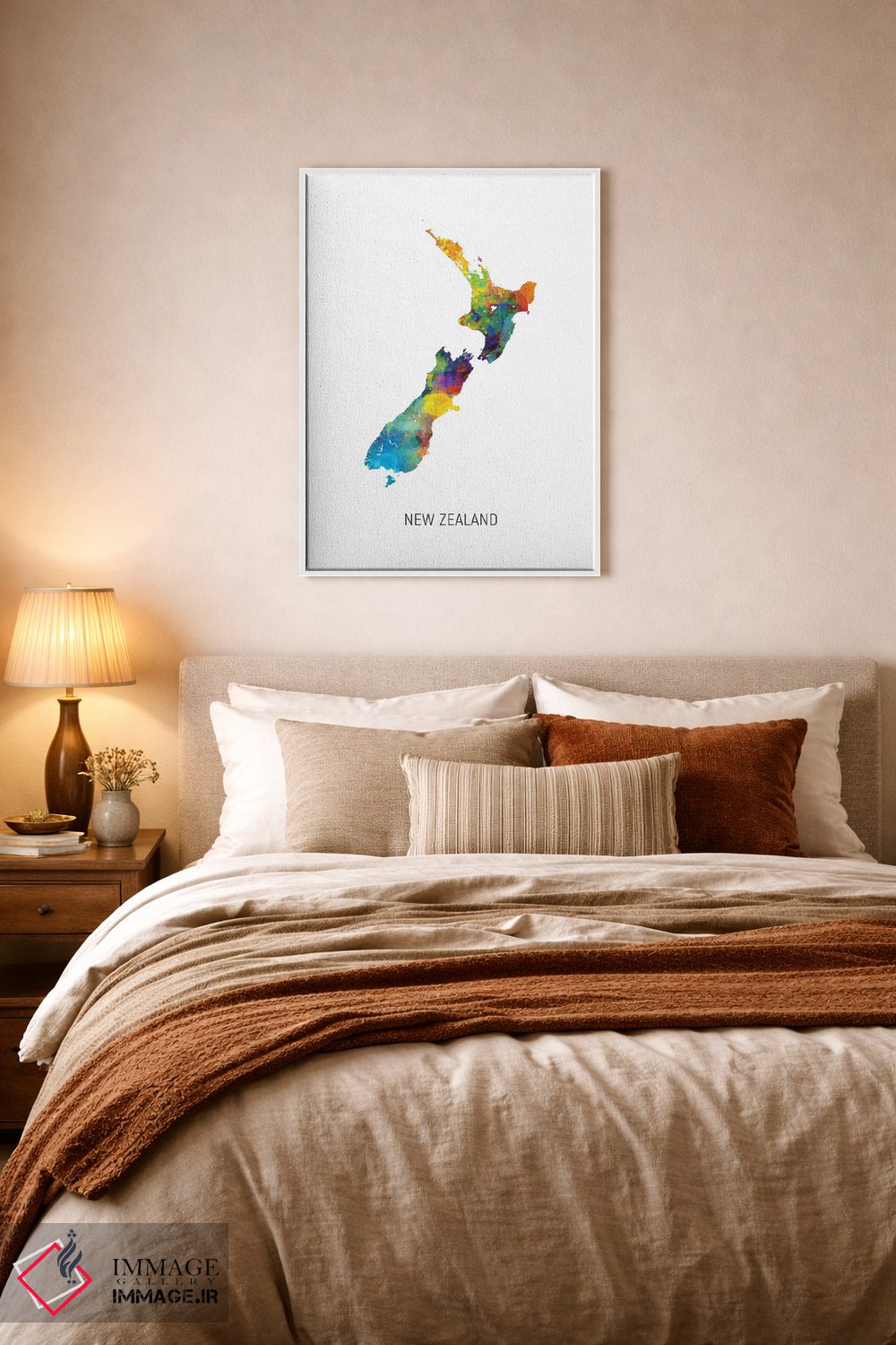 تابلو دکوراتیو نقشه زلاندنو اثر مایکل تامپست - D6W