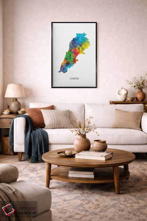 تابلو دکوراتیو نقشه لبنان اثر مایکل تامپست - D3B