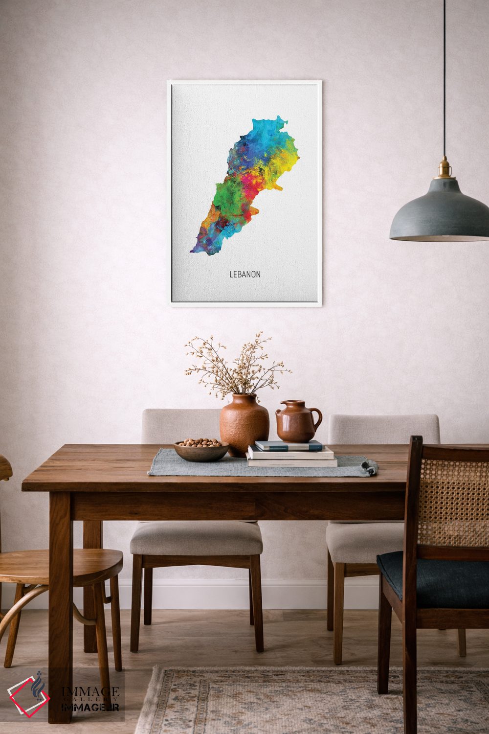 تابلو دکوراتیو نقشه لبنان اثر مایکل تامپست - D6W