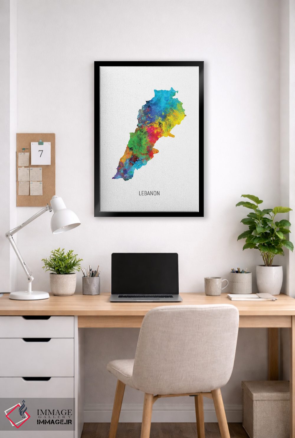 تابلو دکوراتیو نقشه لبنان اثر مایکل تامپست - D5B