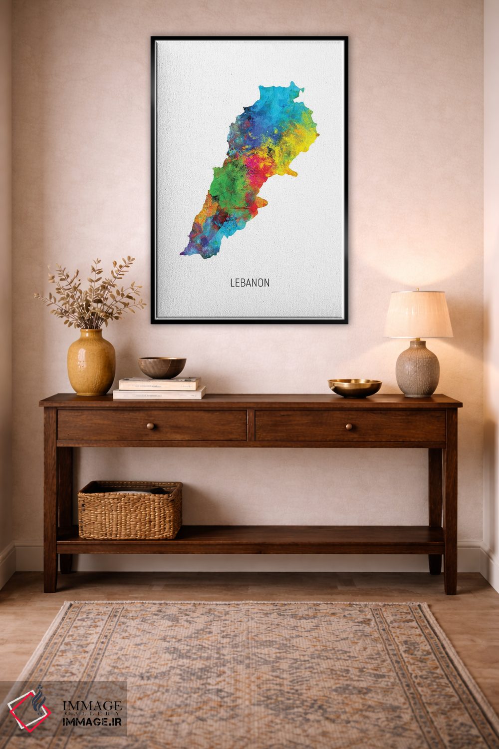 تابلو دکوراتیو نقشه لبنان اثر مایکل تامپست - D4B