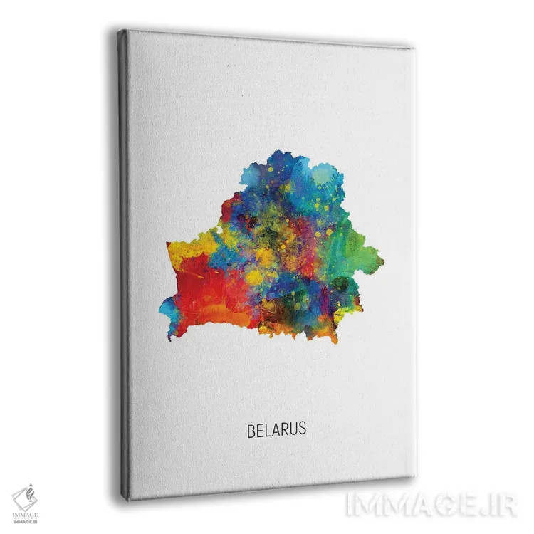 تابلو دکوراتیو نقشه بلاروس اثر مایکل تامپست - نمای پرسپکتیو محصول