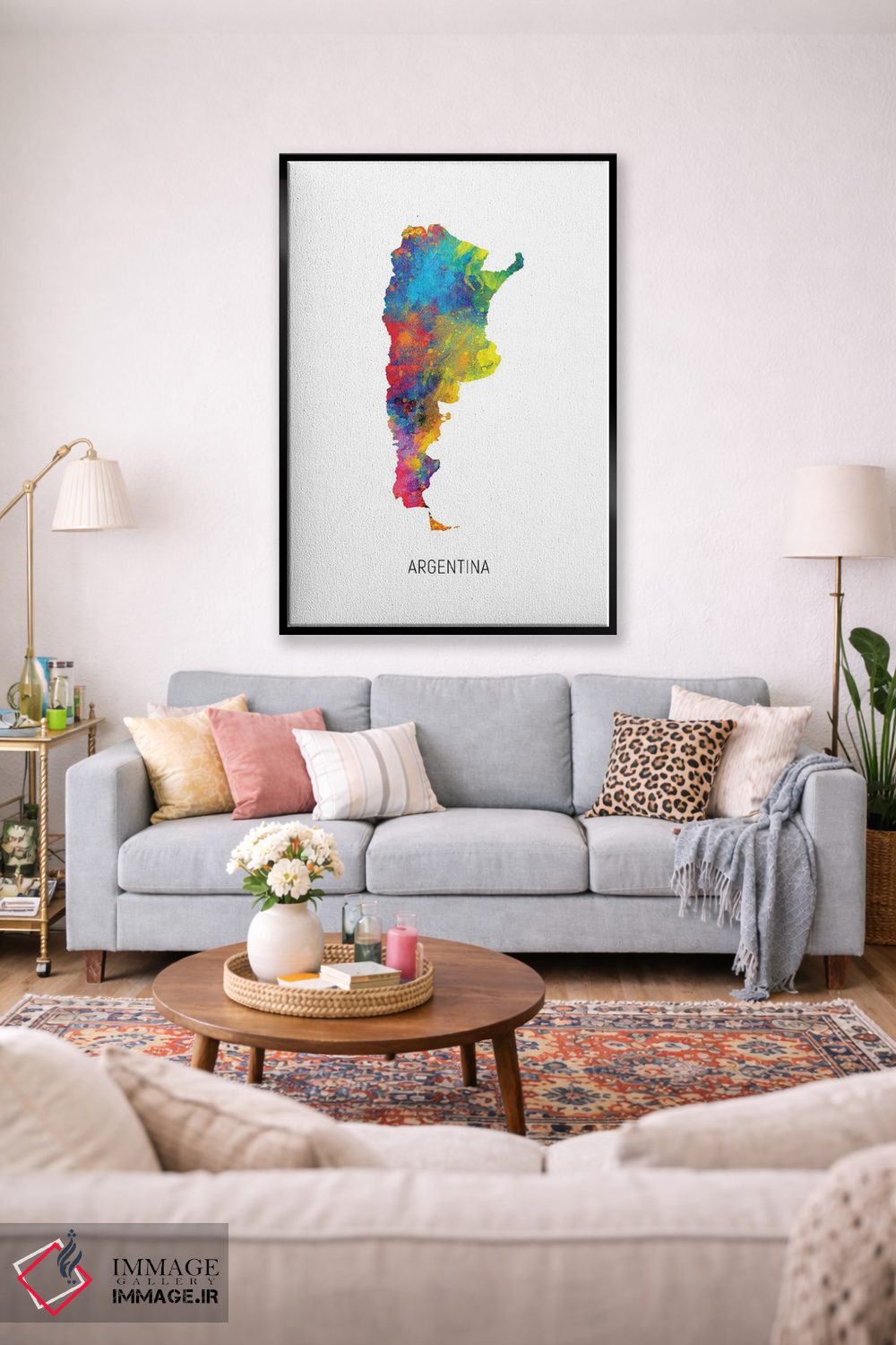 تابلو دکوراتیو نقشه آرژانتین اثر مایکل تامپست - D1B