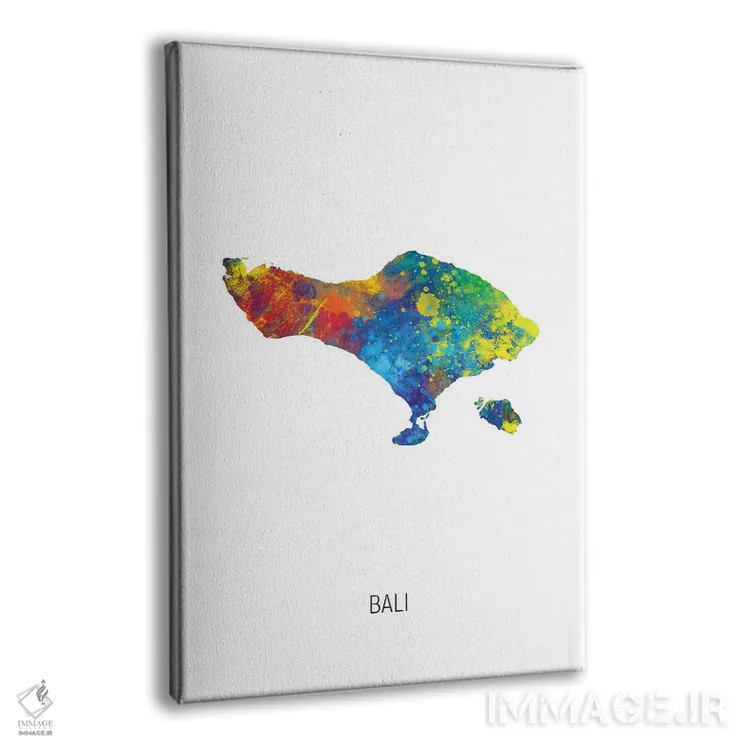 تابلو دکوراتیو نقشه بالی اثر مایکل تامپست - نمای پرسپکتیو محصول
