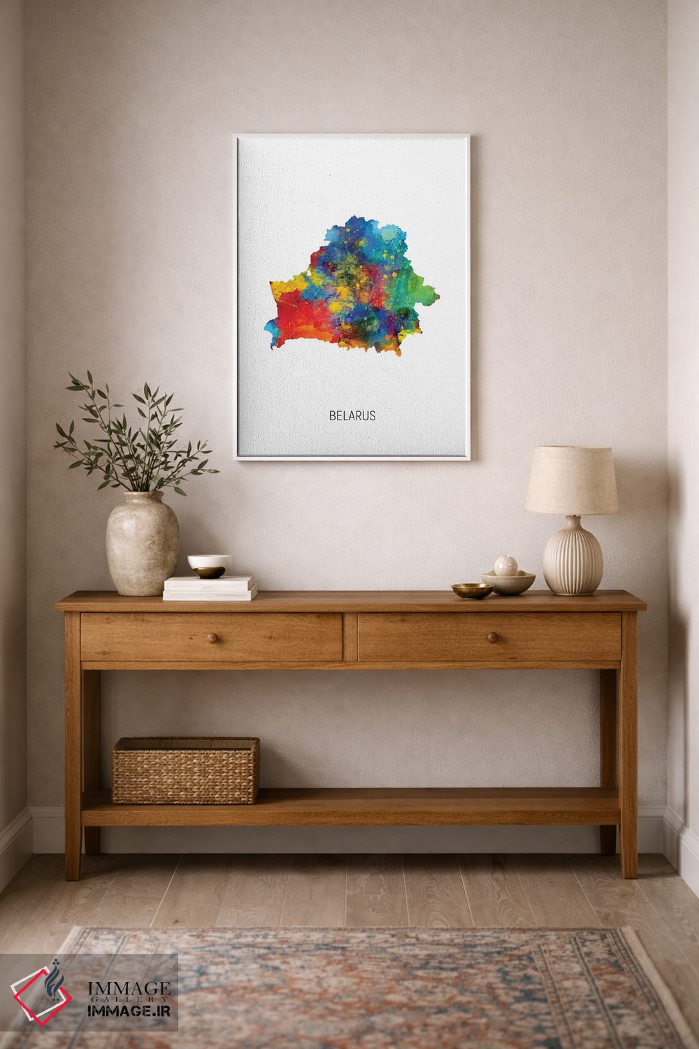 تابلو دکوراتیو نقشه بلاروس اثر مایکل تامپست - D1W
