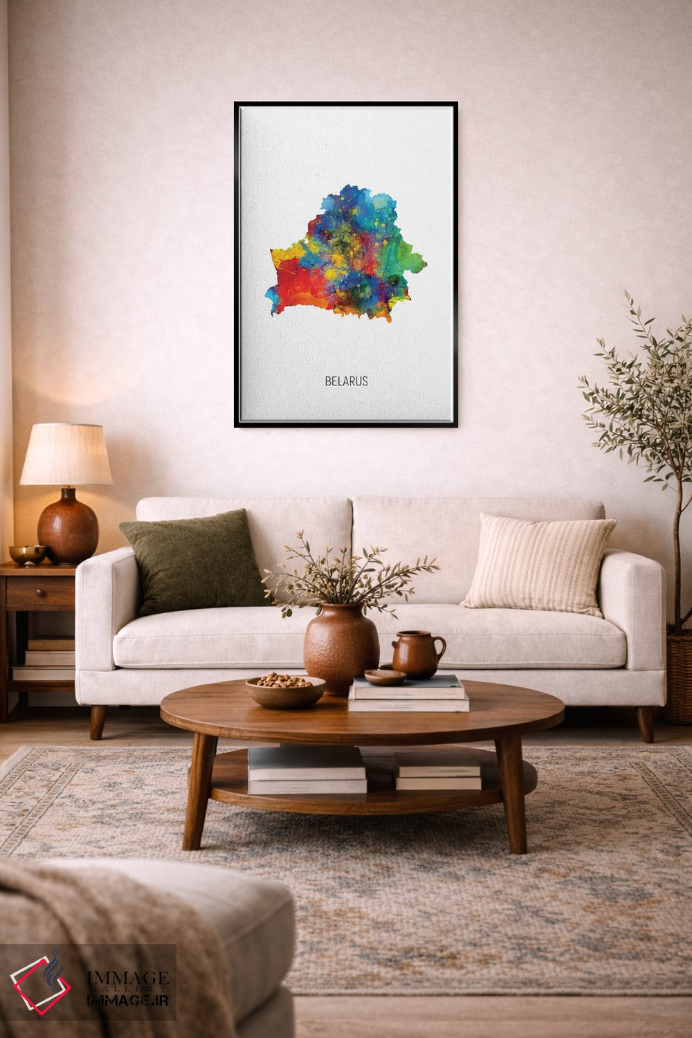 تابلو دکوراتیو نقشه بلاروس اثر مایکل تامپست - D5B